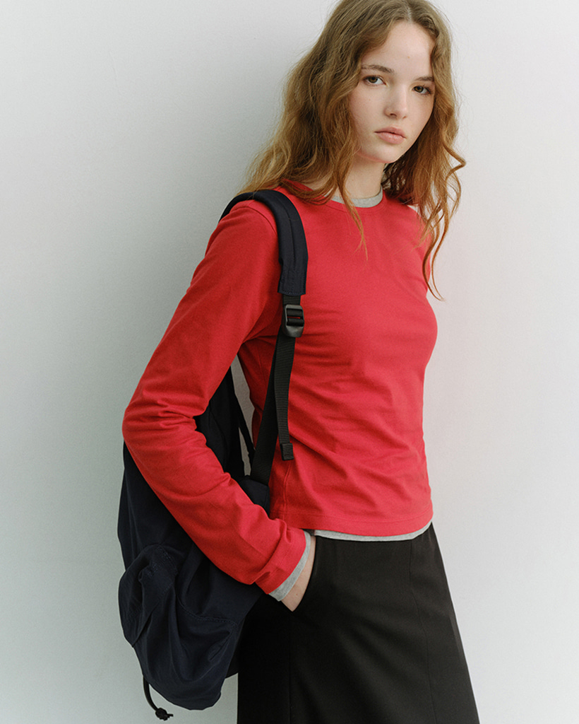 ESSENTIAL CREW-NECK T-SHIRT RED_UDTS6A202R2
