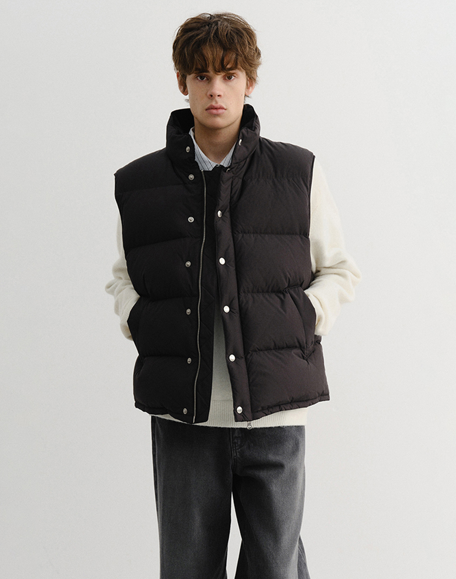 UNISEX GOOSE DOWN VEST BLACK_M_UDVE5D134BK