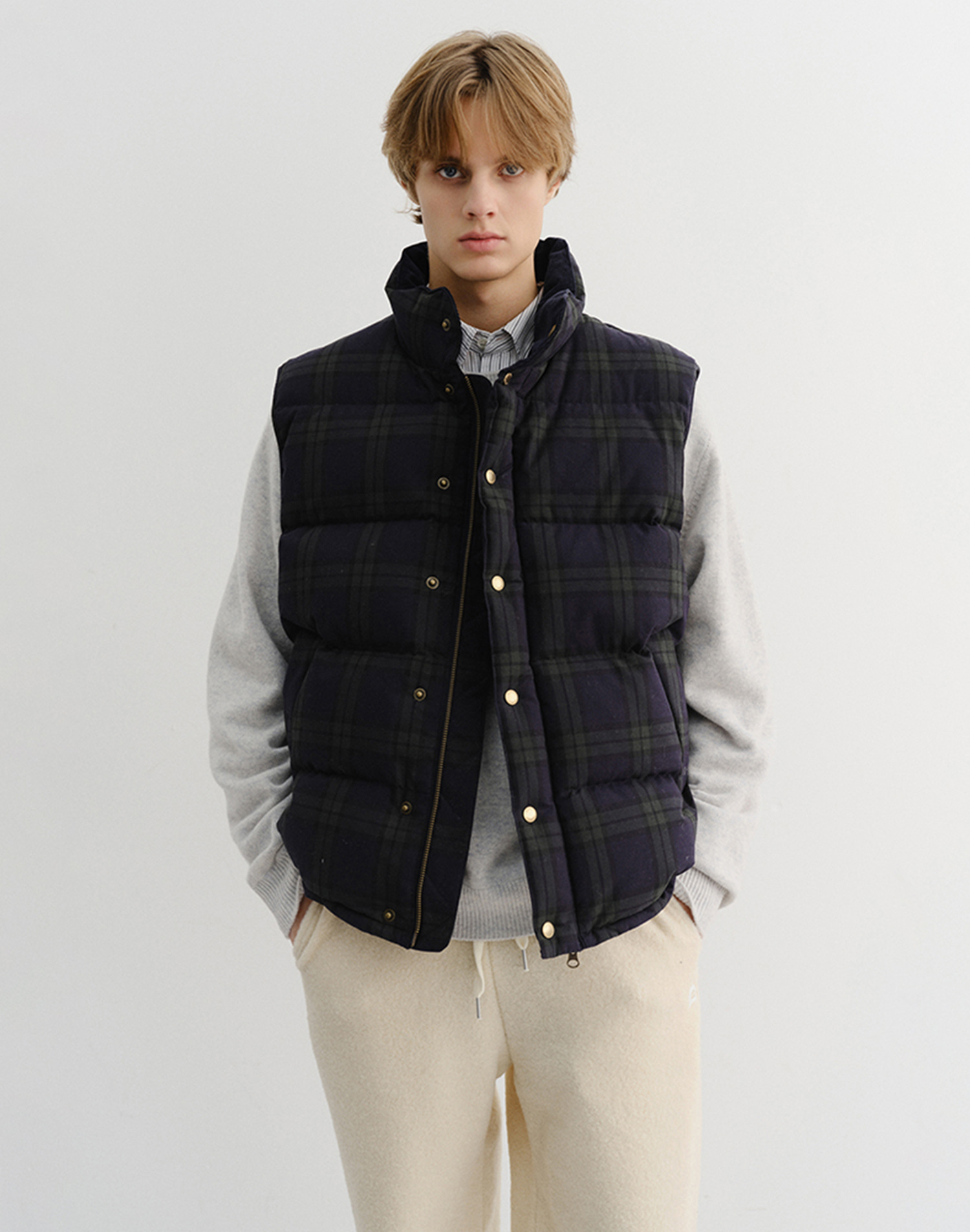 UNISEX GOOSE DOWN VEST CHECK_M_UDVE5D134MU
