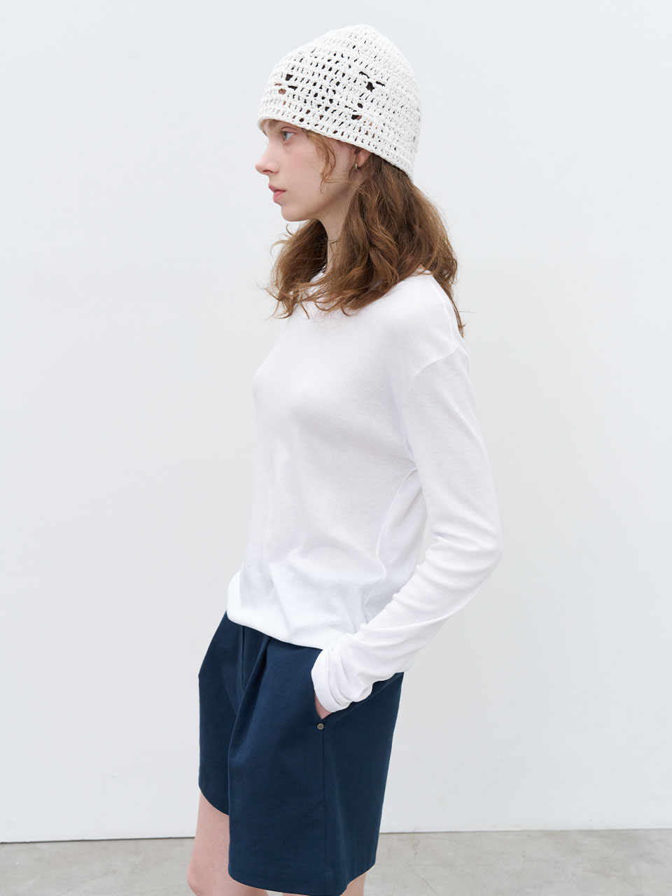 Lace label longsleeve T-shirt [KNSS07TS10]_White