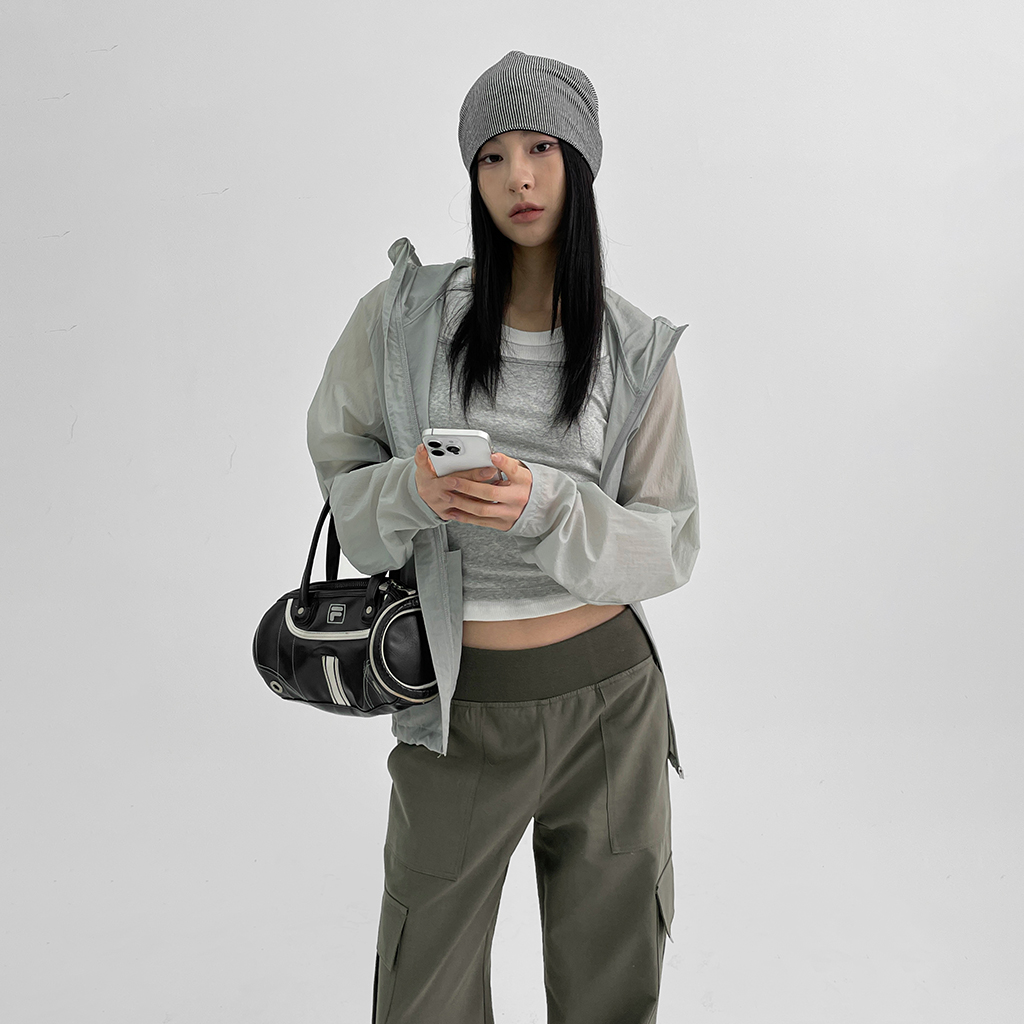 UNISEX) ウィーレンシースルーウィンドブレーカージャンパー