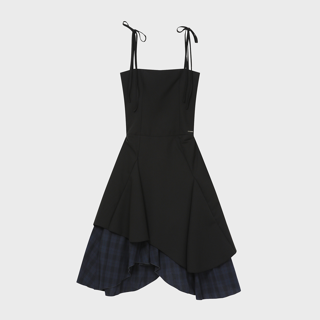 Influencer pick] Unbalanced layered one piece BLACK | ファッション