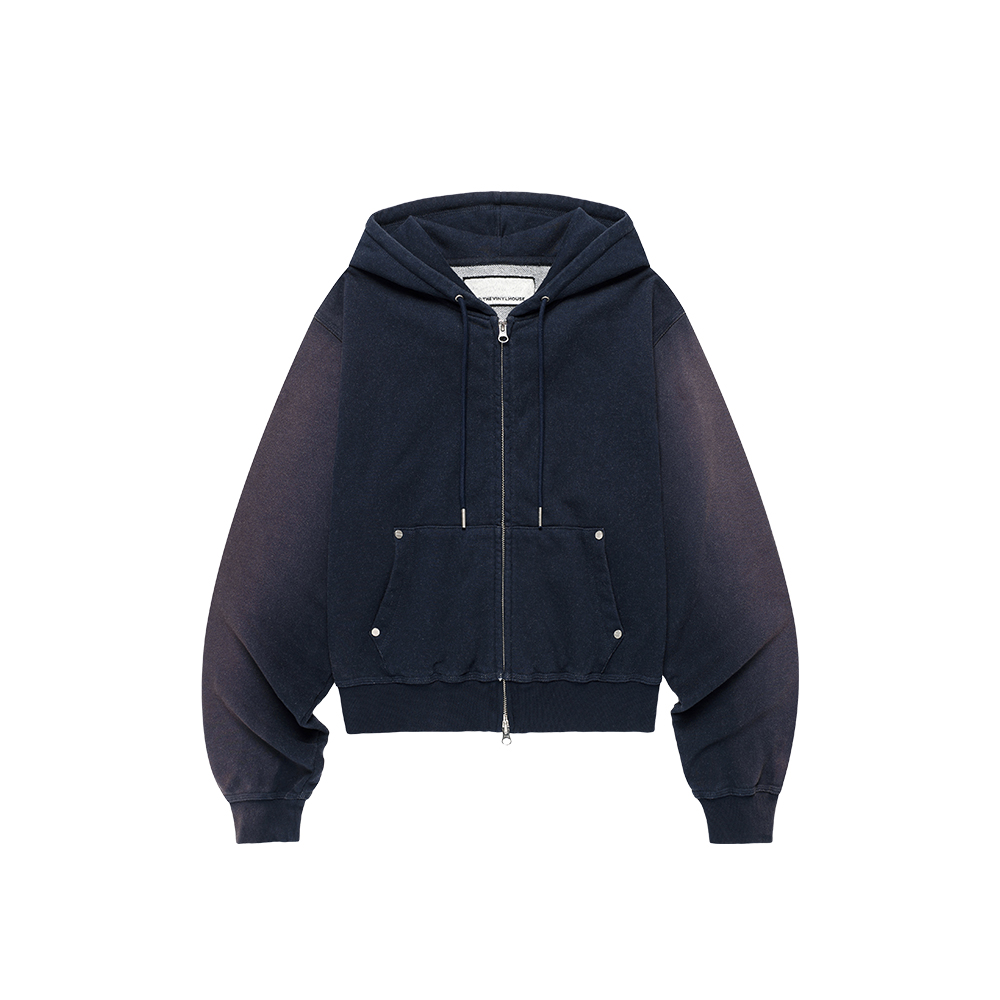 W) Lawton Loose Fit Hood Zip-up - Burgundy | ファッション通販