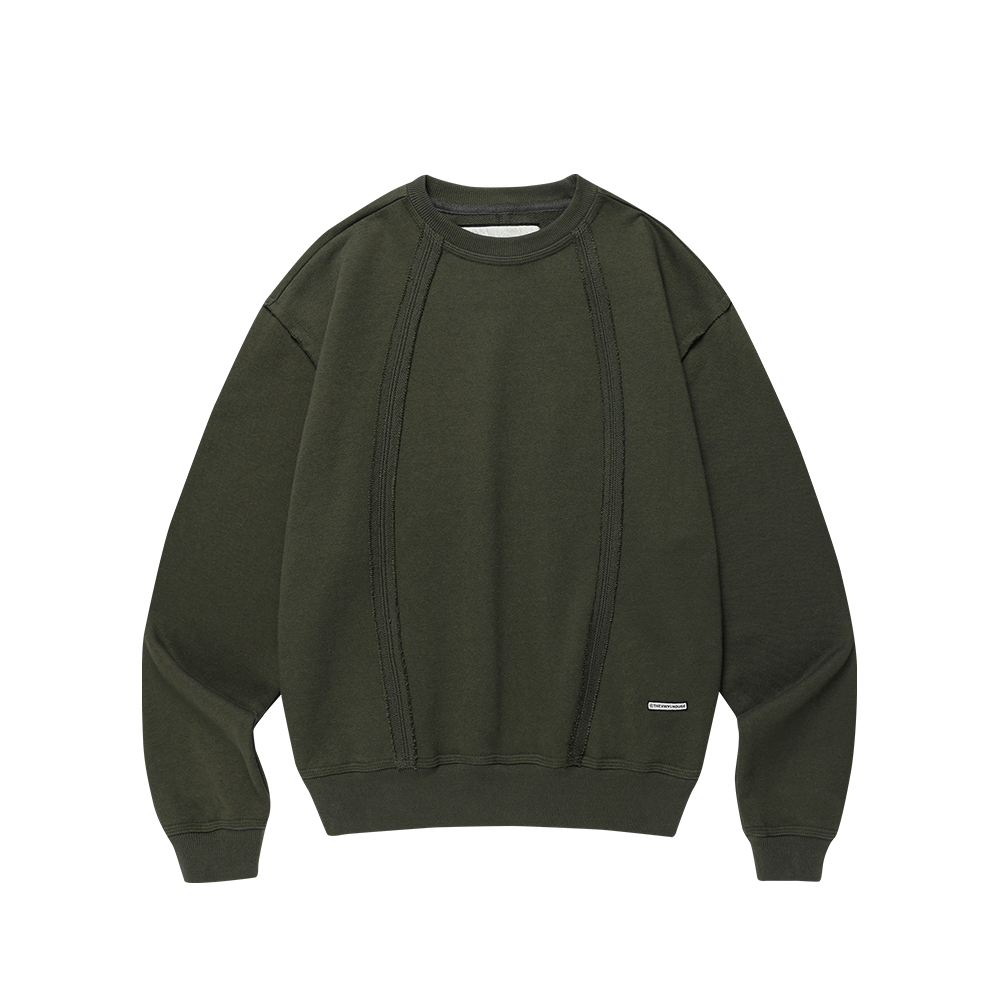 CUT-OFF LINE SWEATSHIRTS KHAKI | ファッション通販サイト NUGU