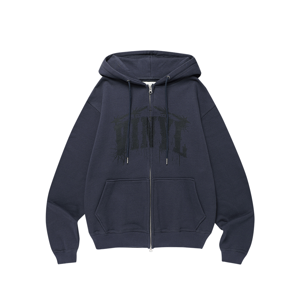 GRAPHIC HOODIE ZIP-UP CHARCOAL | ファッション通販サイト NUGU