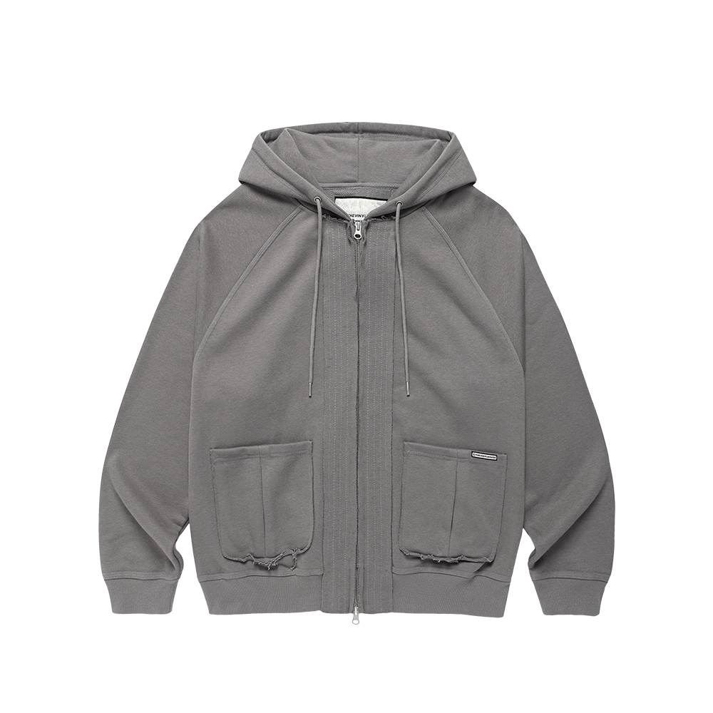 STITCH HOODIE ZIP-UP DEEP GREY | ファッション通販サイト NUGU