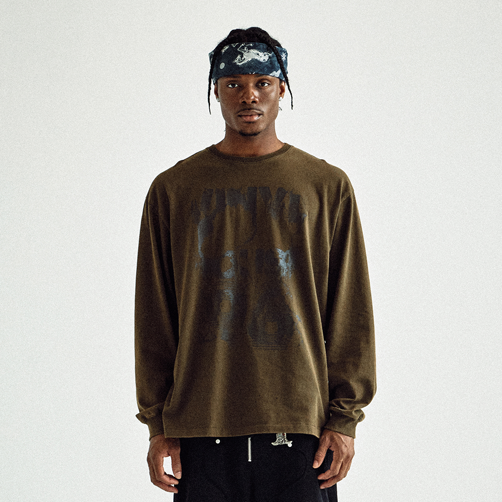 DYED LS TEE KHAKI | ファッション通販サイト NUGU