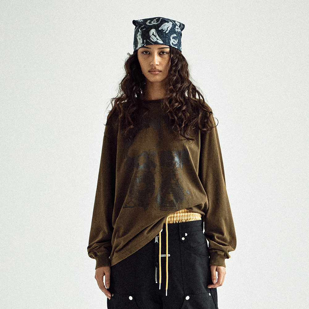 DYED LS TEE KHAKI | ファッション通販サイト NUGU