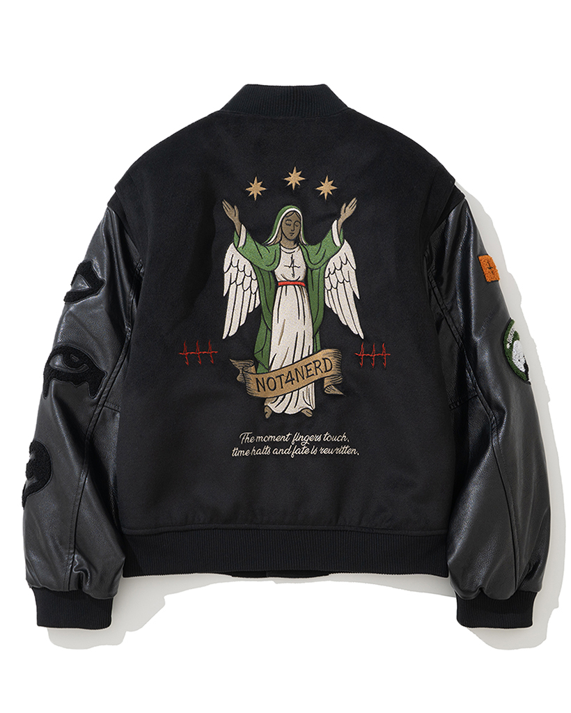 Veiled Abyss Varsity Jacket - Black | ファッション通販サイト NUGU