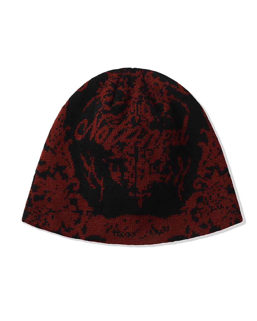 Veiled Currency Jacquard Beanie - Red