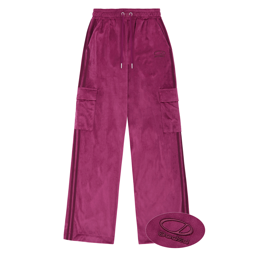 ★Odd Studio★ Velor Sporty Track Cargo Pants CHARCOAL Velour Sporty Track Cargo Pants - charcoal | ファッション