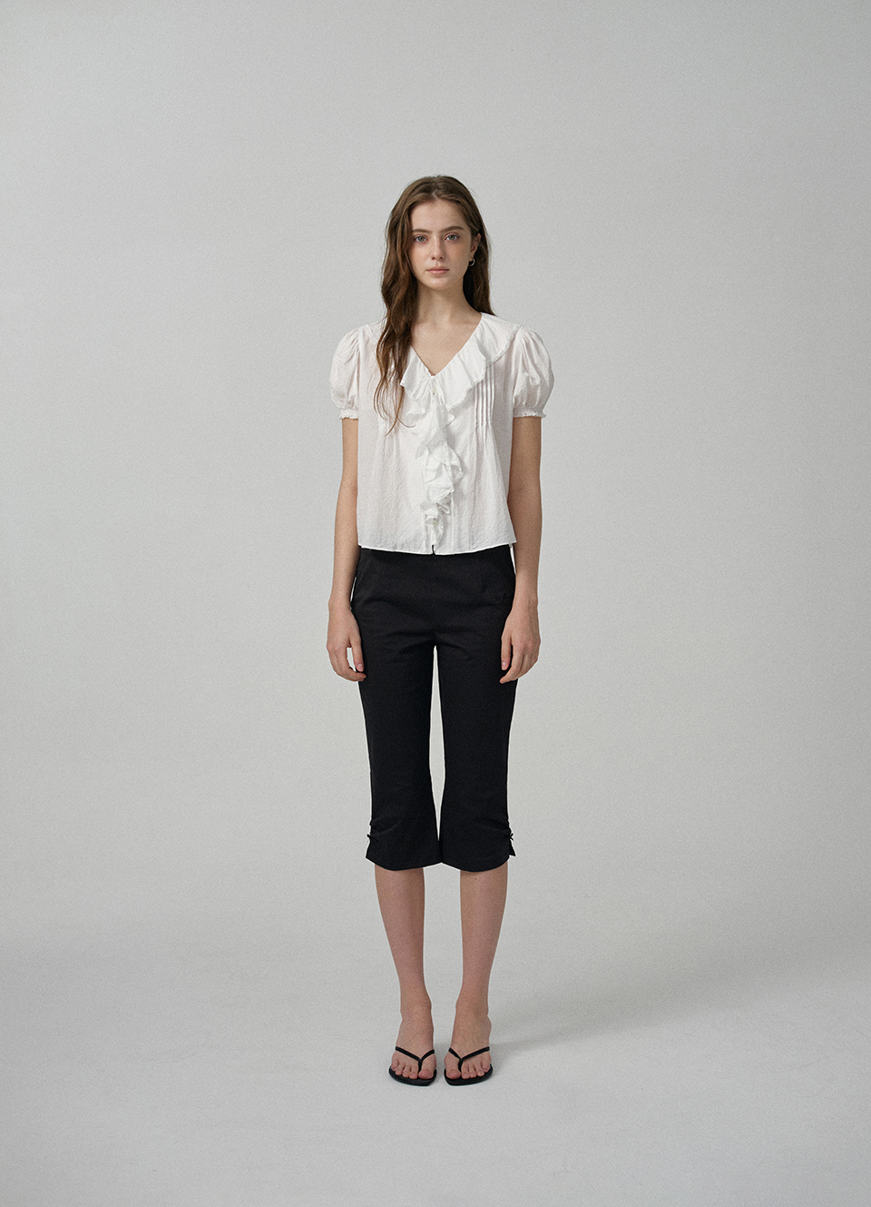 Gaia Ruffle Blouse_White
