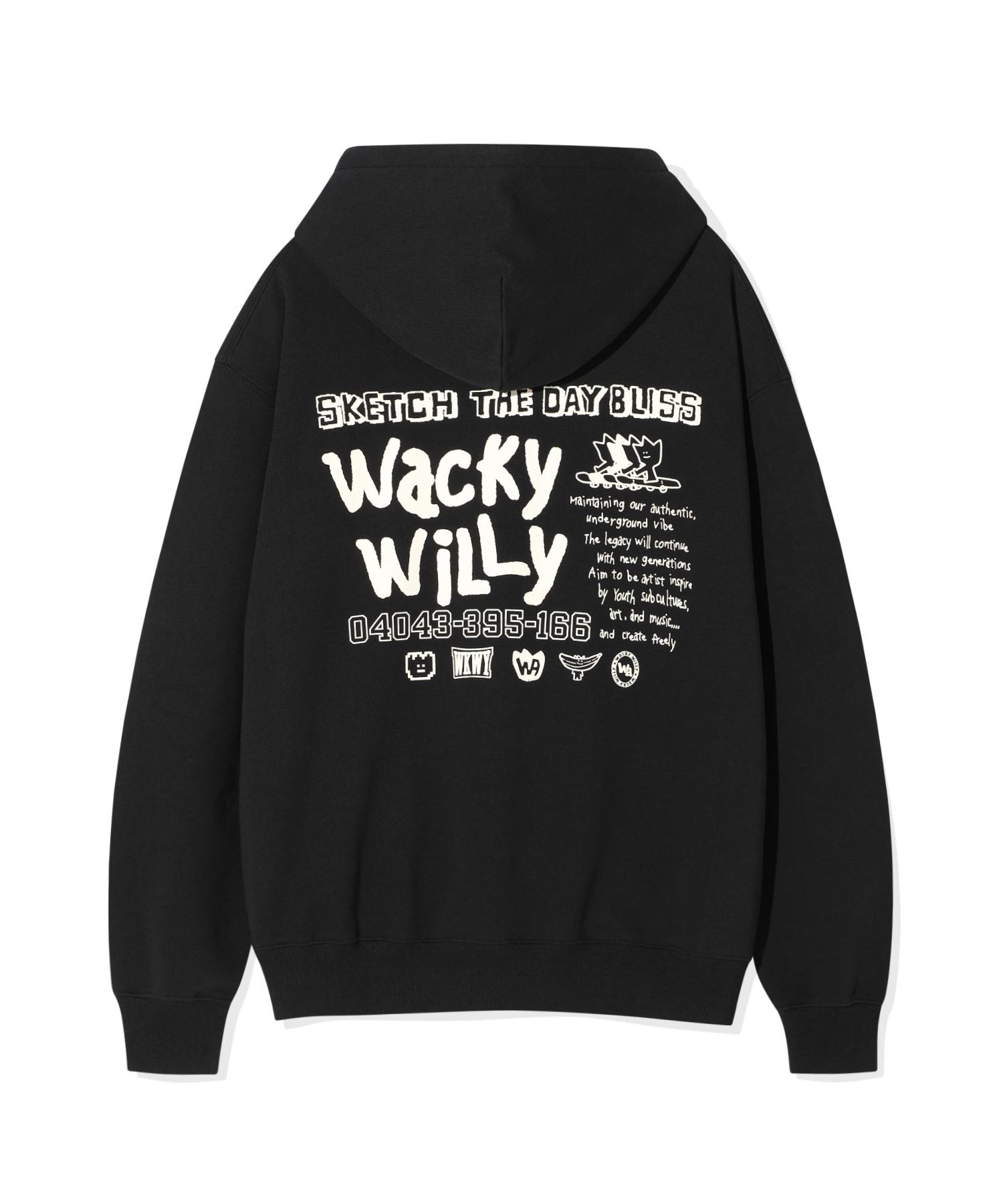 Sketch Graphic Hooded Sweatshirt Black | ファッション通販サイト NUGU