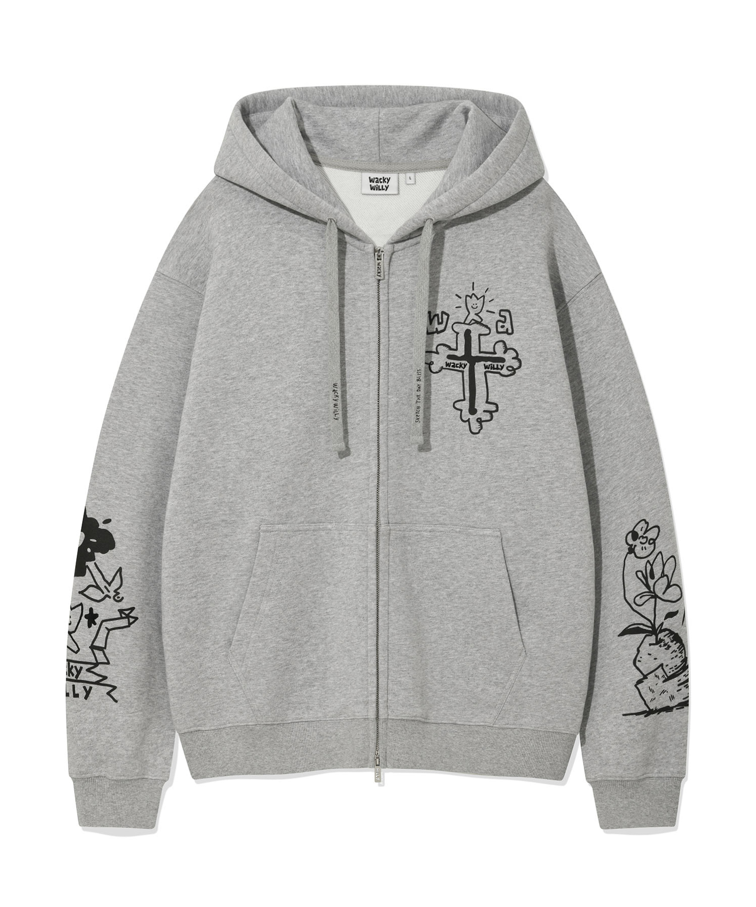 Graffiti Graphic Hoodie Gray