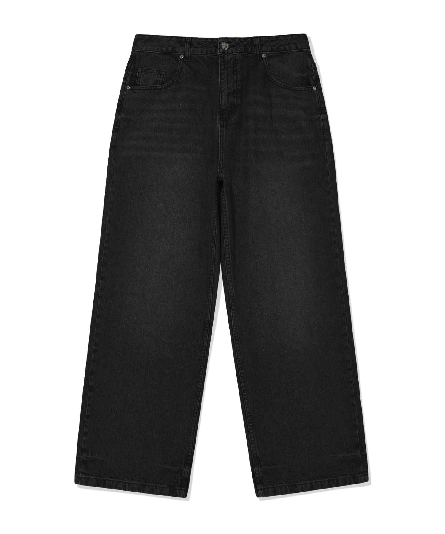 Basic Wide Denim Pants Black