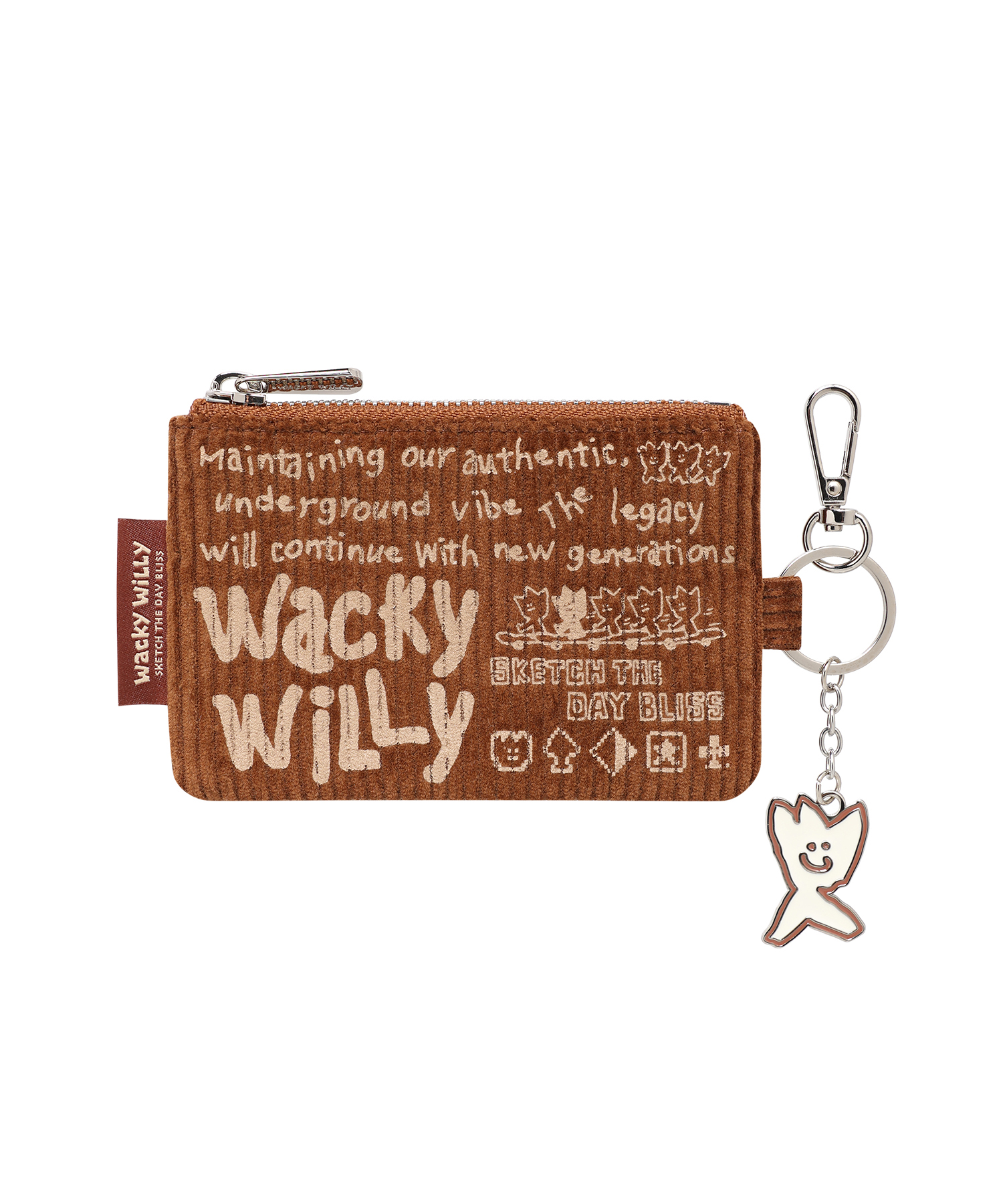 Kiky Keyring Corduroy Pouch Brown