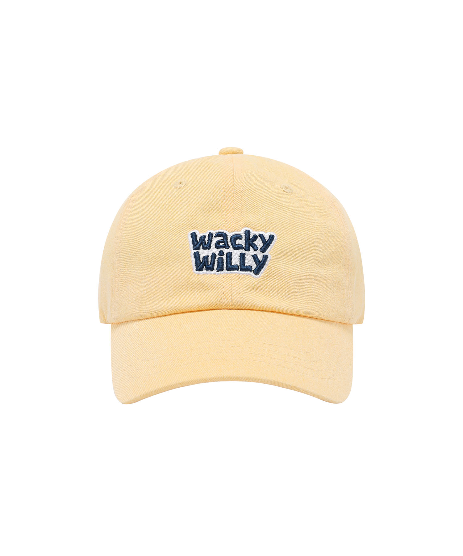 COLOR TYPOGRAPHY EMBROIDERED BALL CAP YELLOW