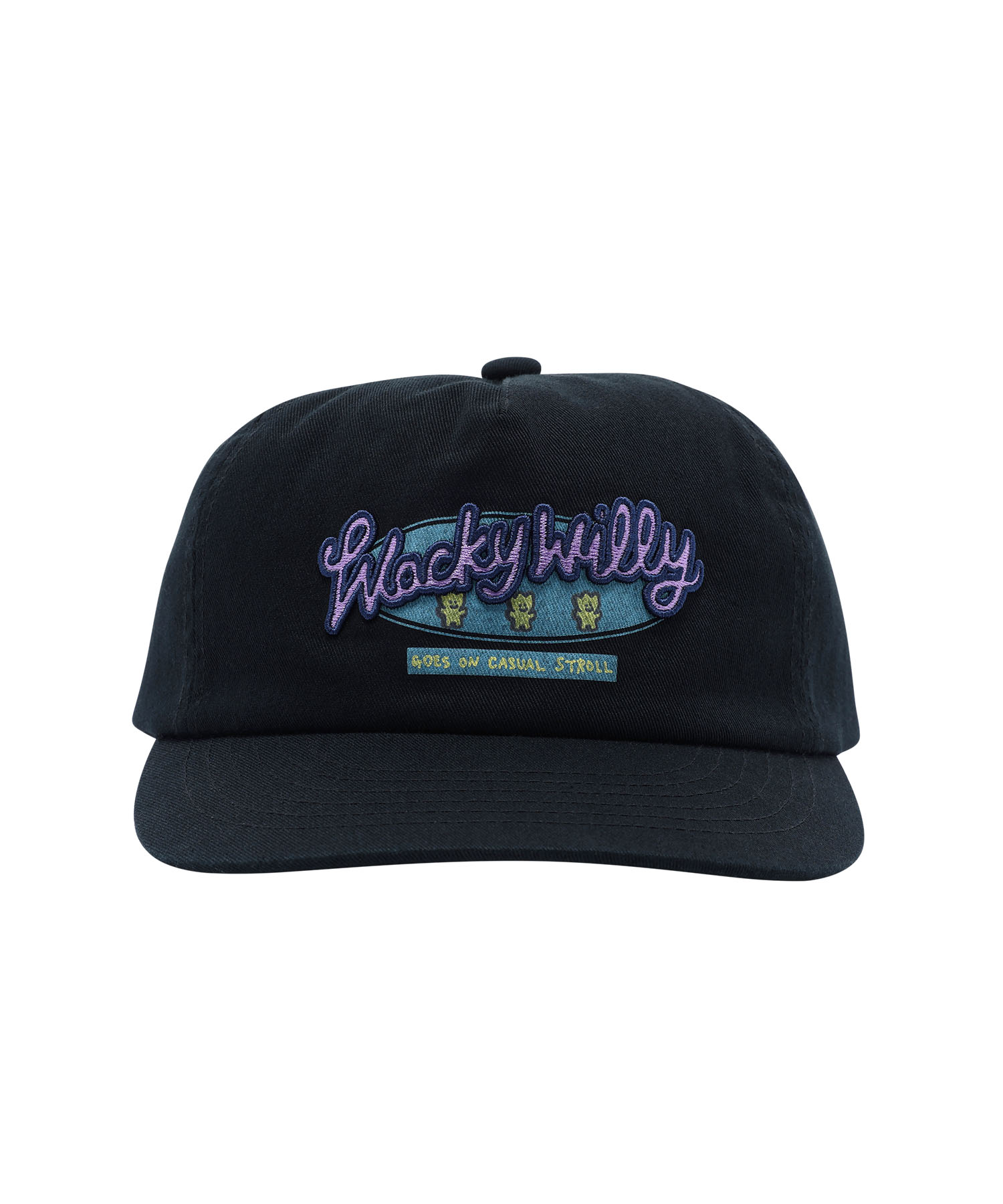 TYPOGRAPHIC FLAT BRIM CAP BLACK