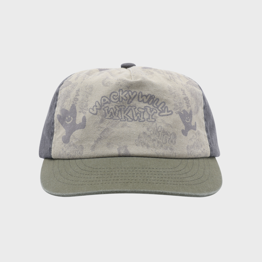 GRAPHIC HALF-CURVED CAP BEIGE