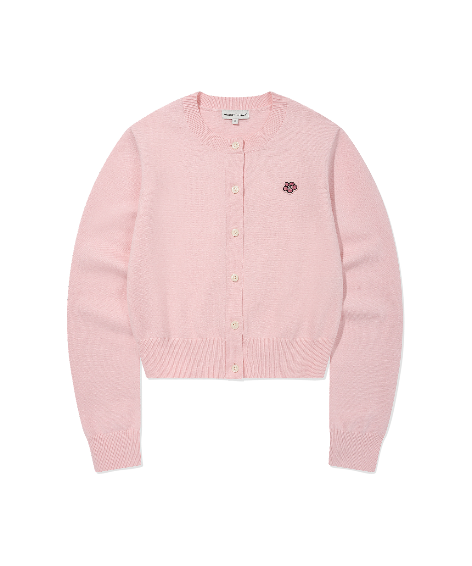 [26SS] Women's Lily Wappen Round Neck Cardigan Pink