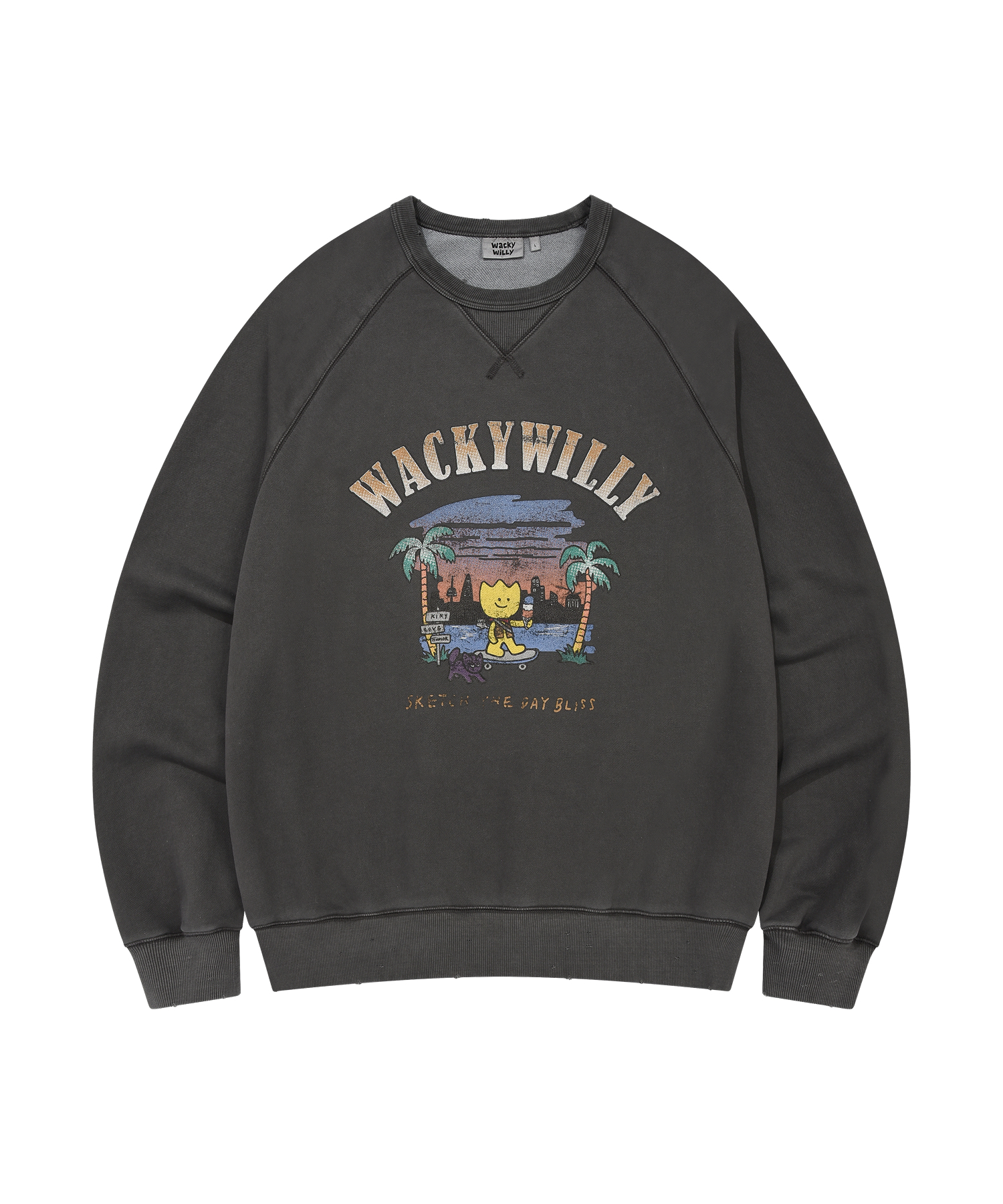WASHED ONE-POINT SWEATSHIRT CHARCOAL