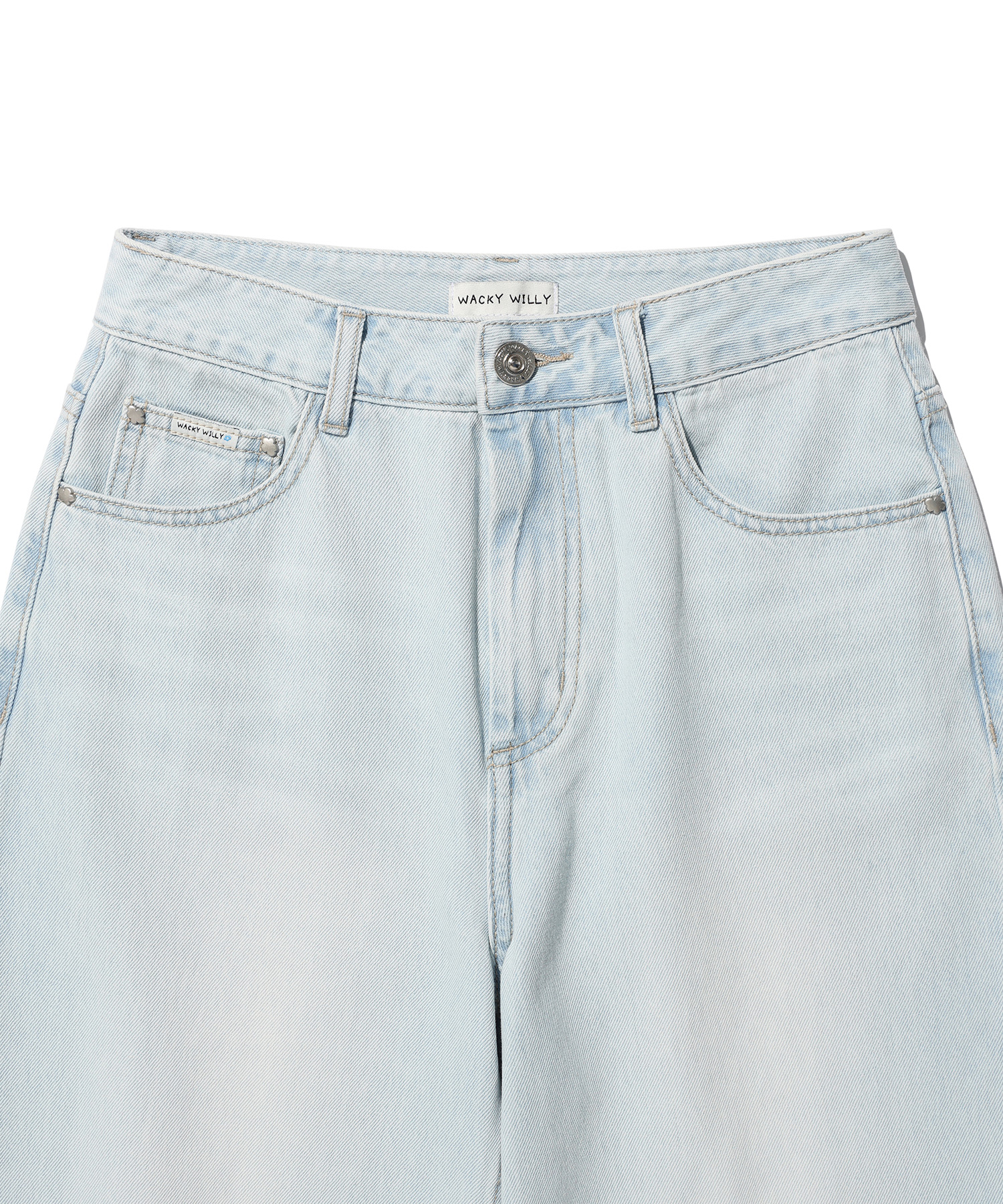 26SS] Women's Semi-Wide Denim Pants Light Blue | ファッション通販
