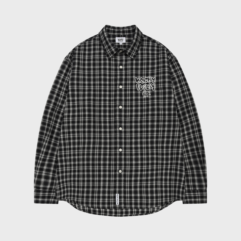 BASIC CHECK LONG SLEEVE SHIRT BLACK