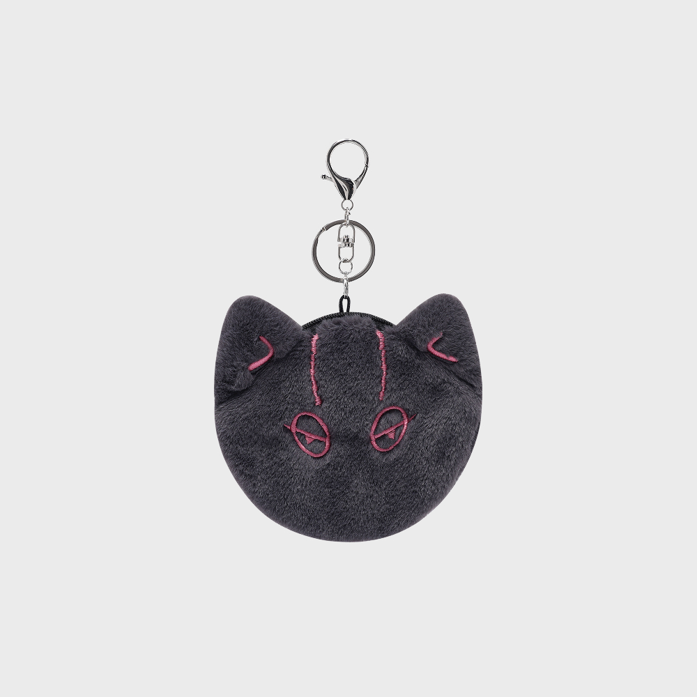 LEO FLEECE POUCH KEYRING BLACK