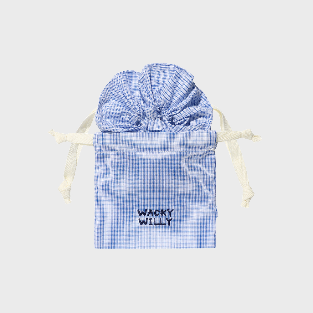 [SET] WOMEN'S POUCH + SCRUNCHIE BLUE