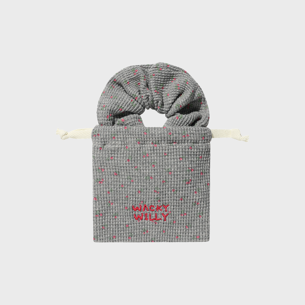 [SET] WOMEN'S POUCH + SCRUNCHIE GRAY
