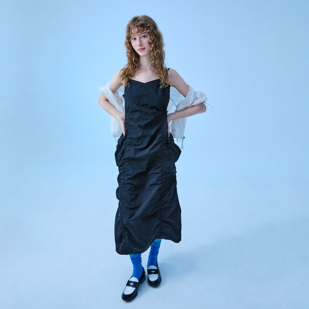 WOMEN'S NYLON BUSTIER DRESS BLACK