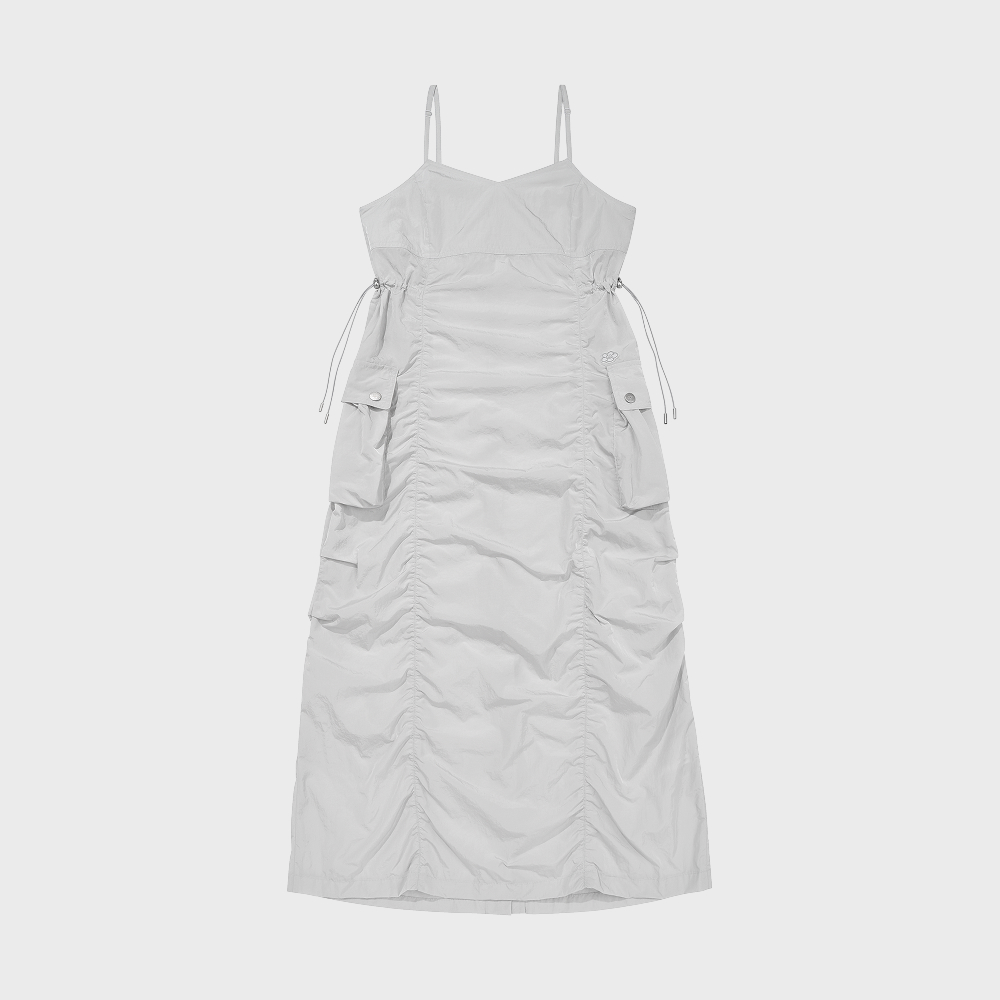 WOMEN'S NYLON BUSTIER DRESS LIGHT GRAY