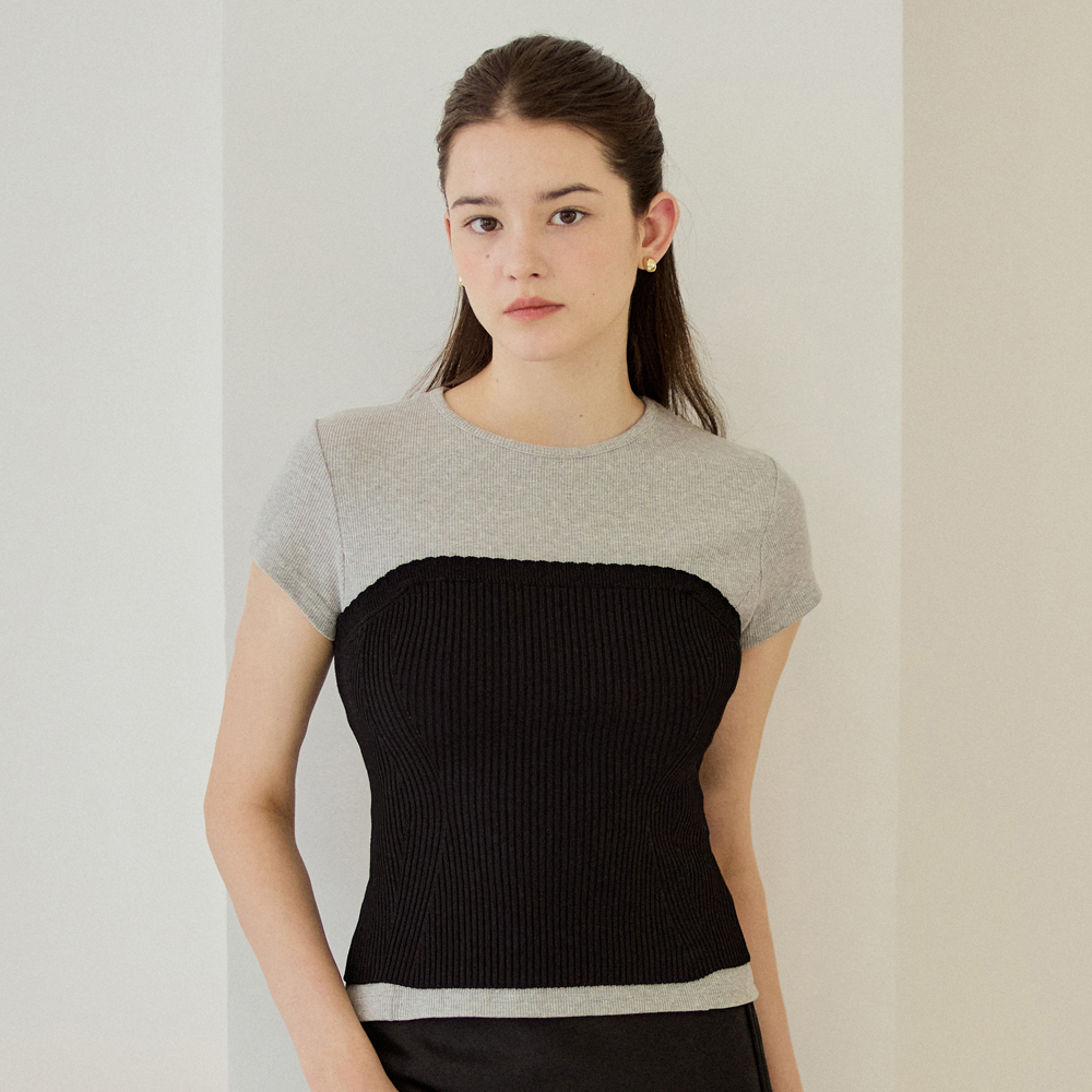 Tシャツ・カットソー FANCY CLUB 3-WAY DOT LAYERED LONG SLEEVE 5BMM206 MUSINSA | FANCY CLUB 3-WAY Dot Layered Long Sleeve (GRAY)_