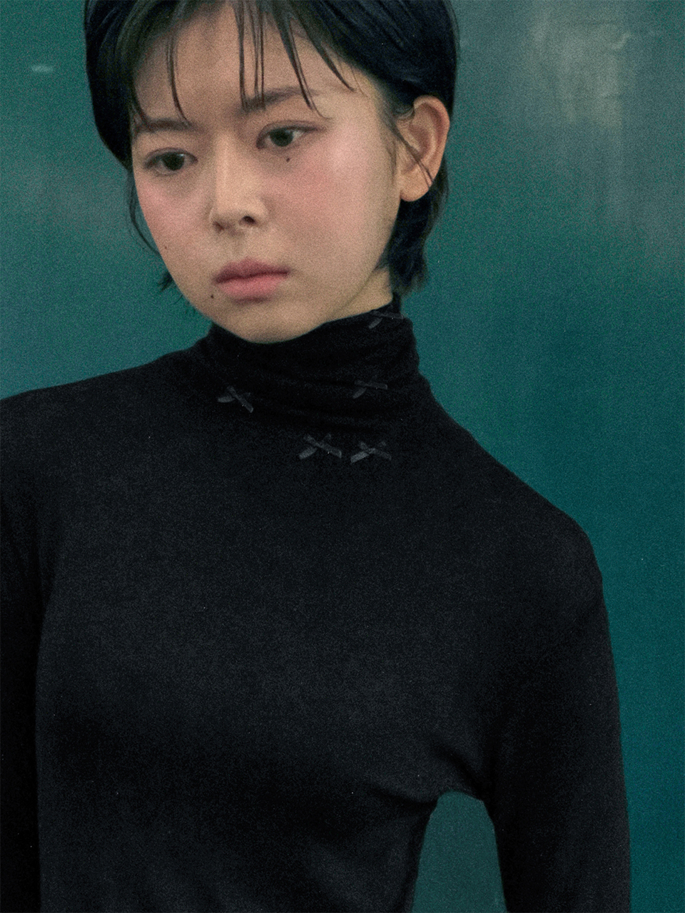Soft Wool Turtleneck - Black