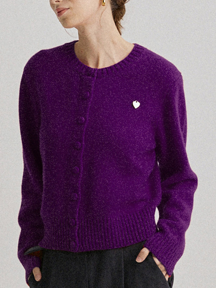 カシミヤブレンド ラブ・シグニチャー カーディガン（くるみボタン