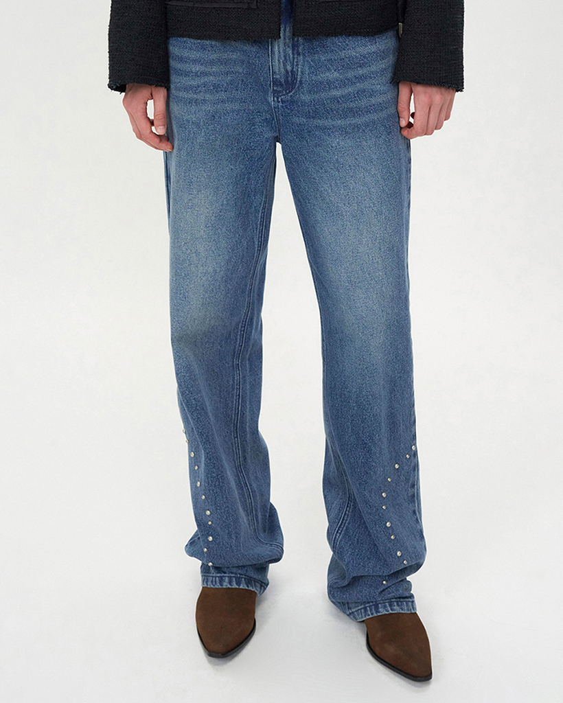 Curving Stud Denim BLUE