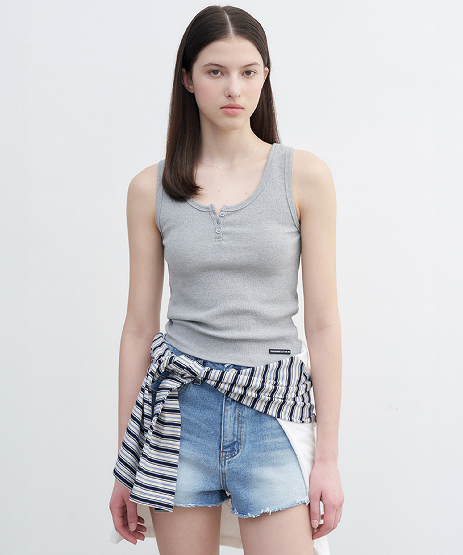 Wappen Button Sleeveless - Grey