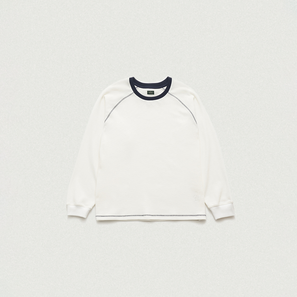 Raglan Waffle T-Shirt - White