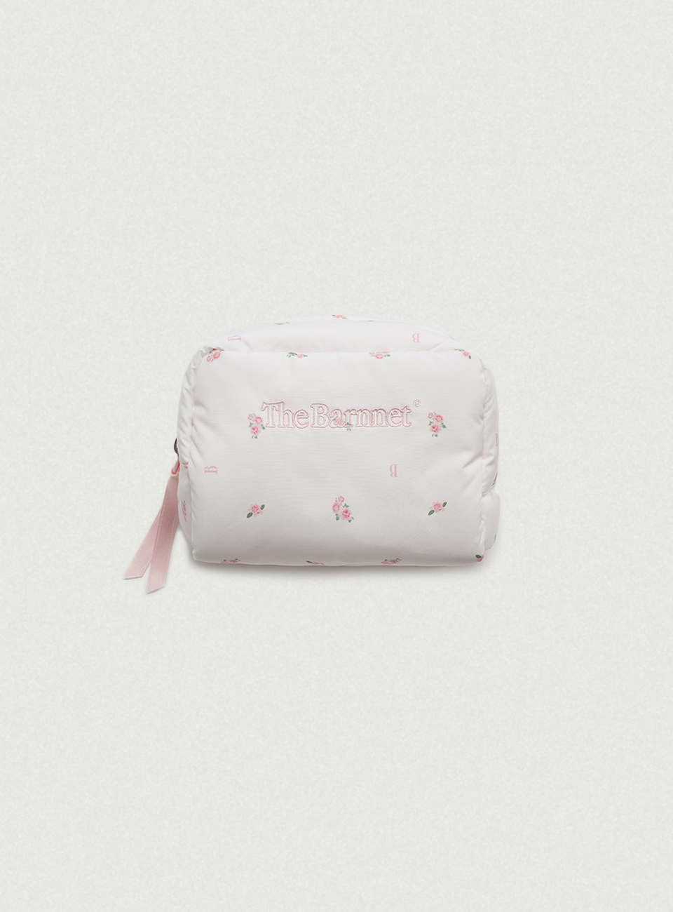 White Rosie Flower Pom-Pom Pouch