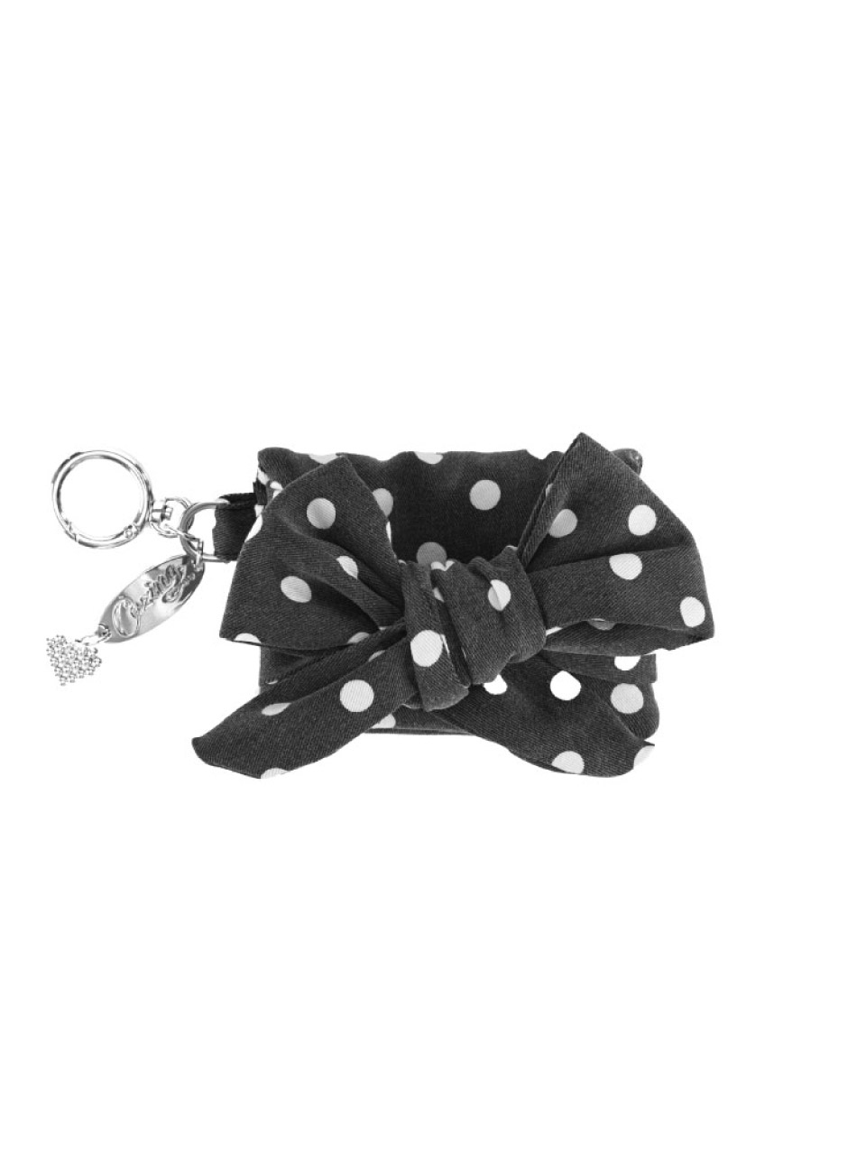 Ribbon wallet_big dot black