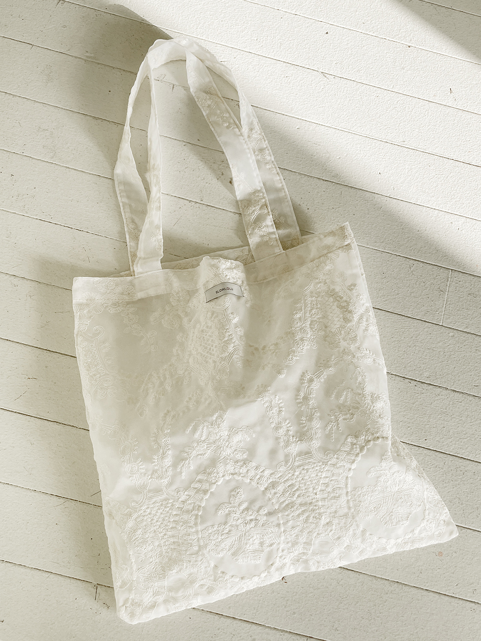 Bloom jacquard tote bag - Ivory