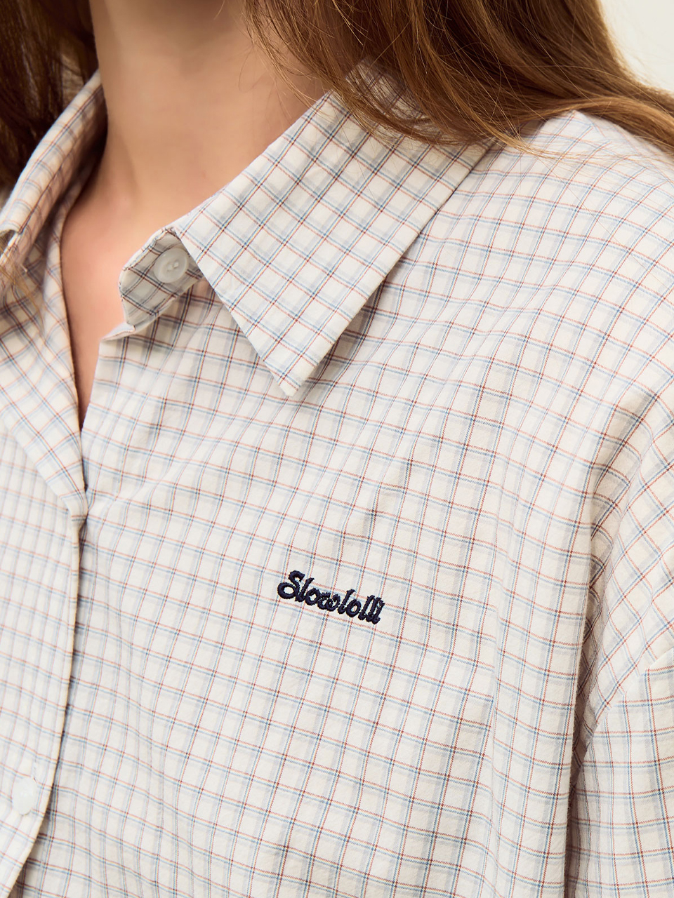 Square check shirt - Ivory