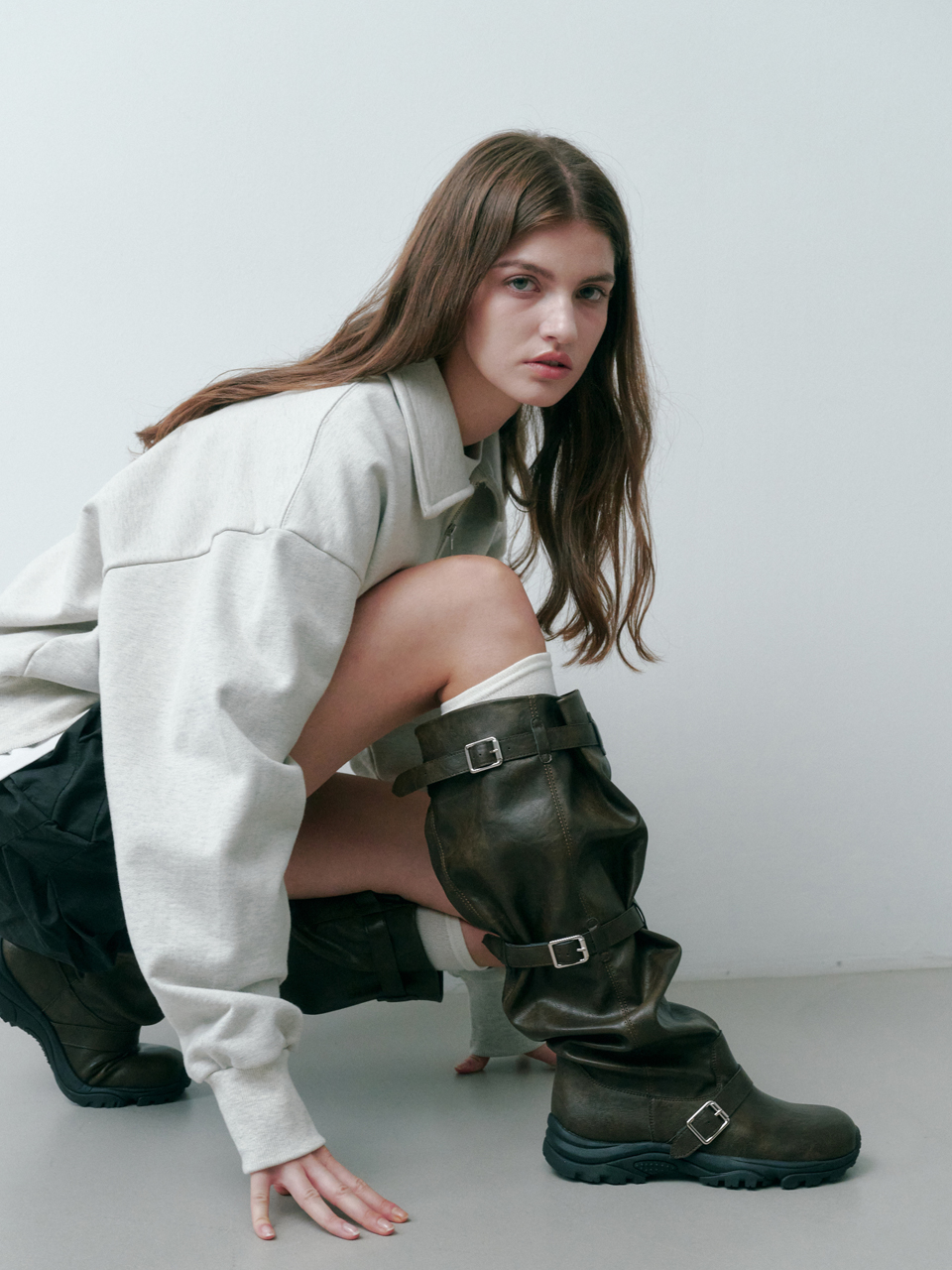 Pierce Wide Long Boots 412548011 (3.5cm)