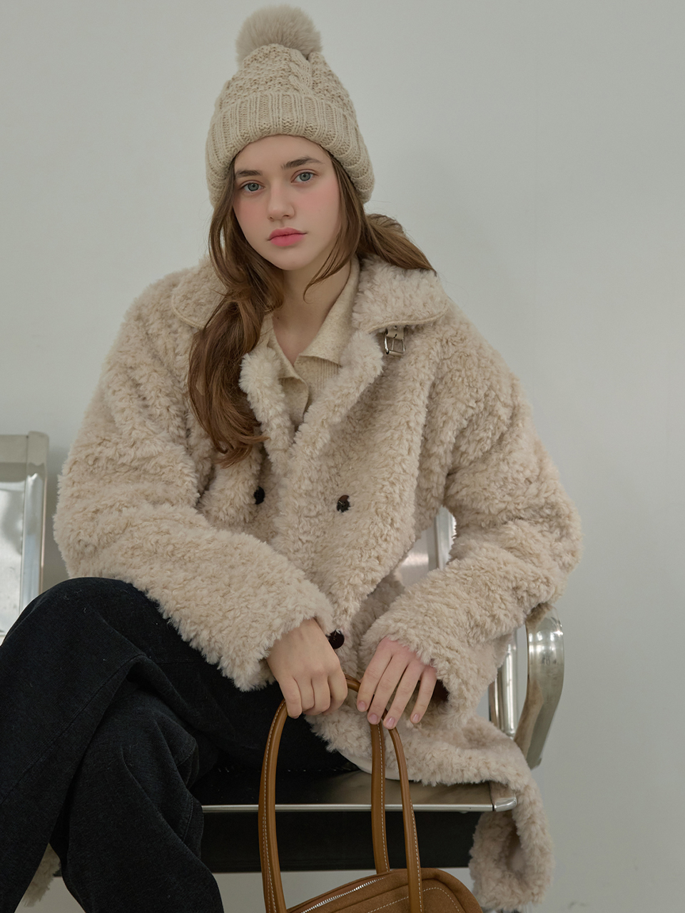 [Influencer pick] Moi shearing mustang coat - Beige