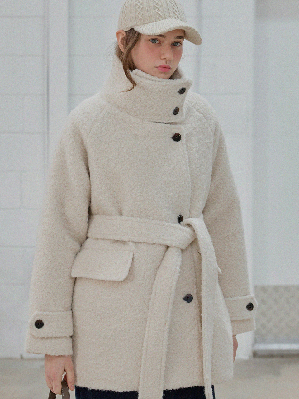 [5th reorder][Quilting ver.] Neutral mood boucle coat - Ivory