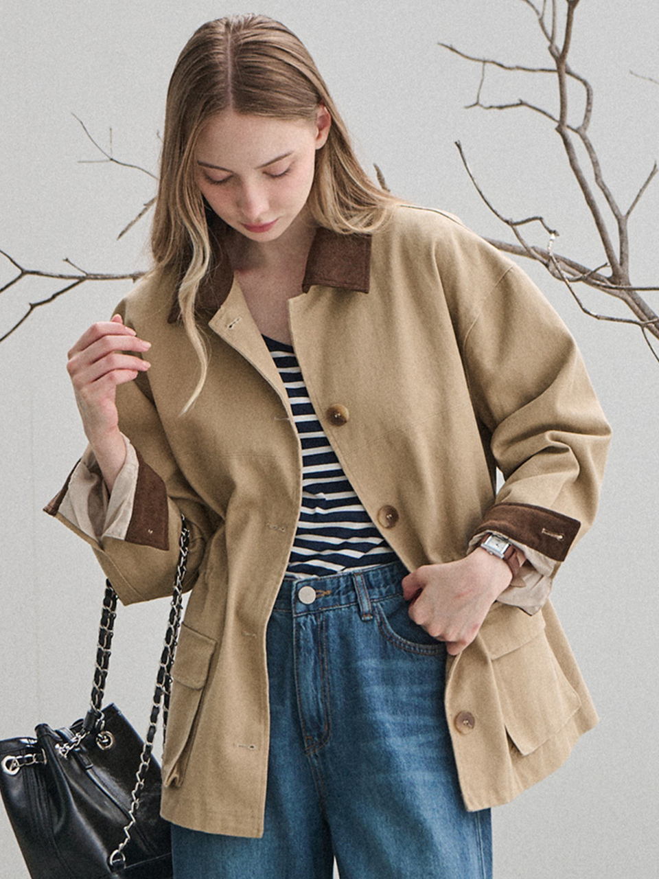 [8th reorder] Cotton half work jacket