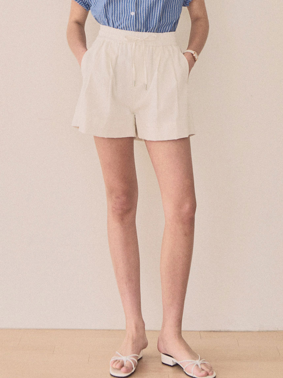 Mute banding half pants_3 Colors