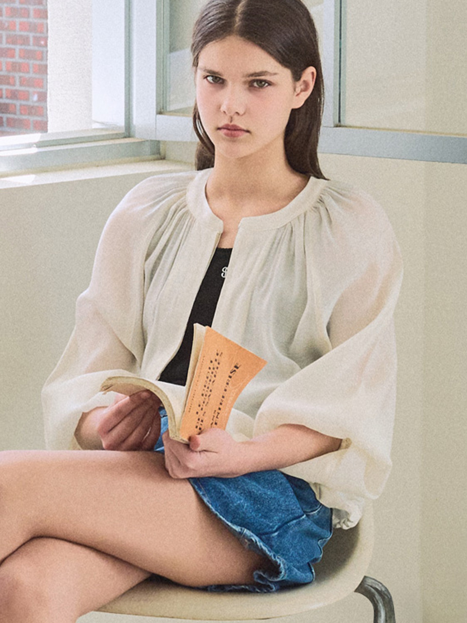 Shirring summer zip jumper_2 Colors