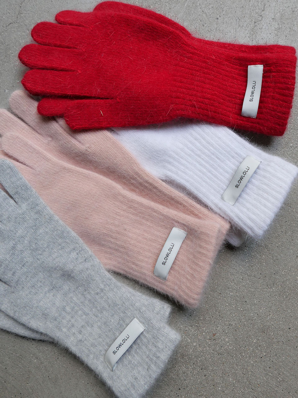 Soft angora kint gloves_4 Colors