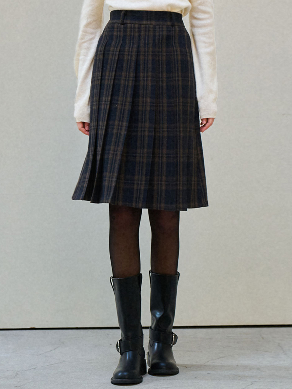 Vintage plaid wool skirt_2 Colors